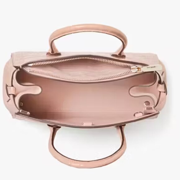 NWT ⭐ K9891 Knott Croc-embossed Leather & Suede Medium Satchel ⭐NWT & DUST BAG - Picture 9 of 17